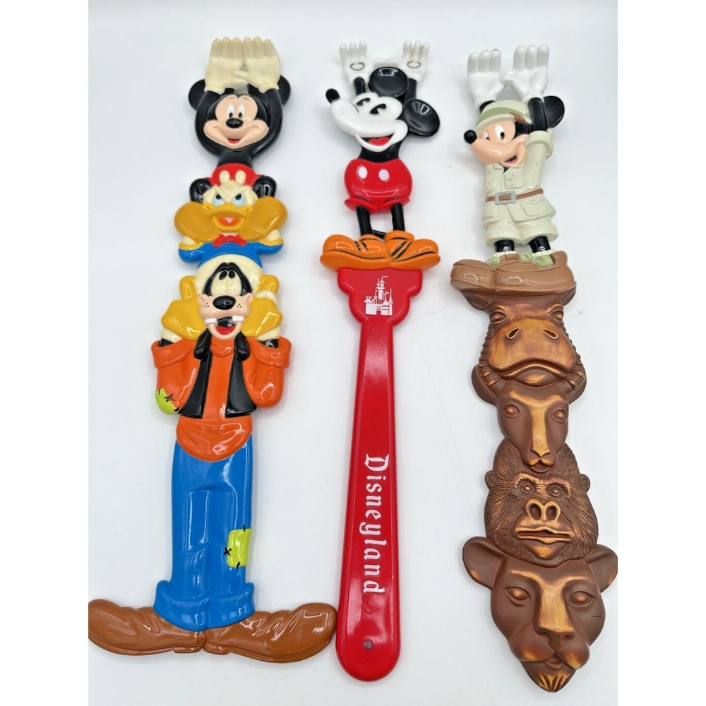 Vtge Disneyland Animal kingdom Disneyland BACK SCRATCHER Lot Of 3 Mickey Goofy